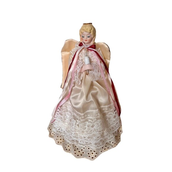 Vintage Merry Midget Angel Christmas Tree Topper GE 10 Light Set 9" Tall - Picture 1 of 10